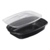 Boite plat du jour PP noir 1 compartiment + couv 1100ml (100PCS)