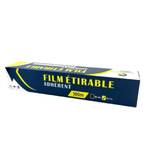 ROULEAU FILM ETIRABLE BOITE DISTRIBUTRICE 300M 11µ 45cm