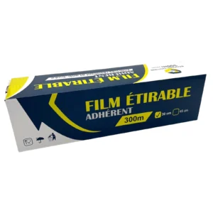 ROULEAU FILM ETIRABLE BOITE DISTRIBUTRICE 300M 11µ 30cm
