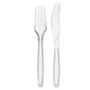 Kit couverts cristal réutilisable 2en1 "couteau + fourchette" par 250pcs
